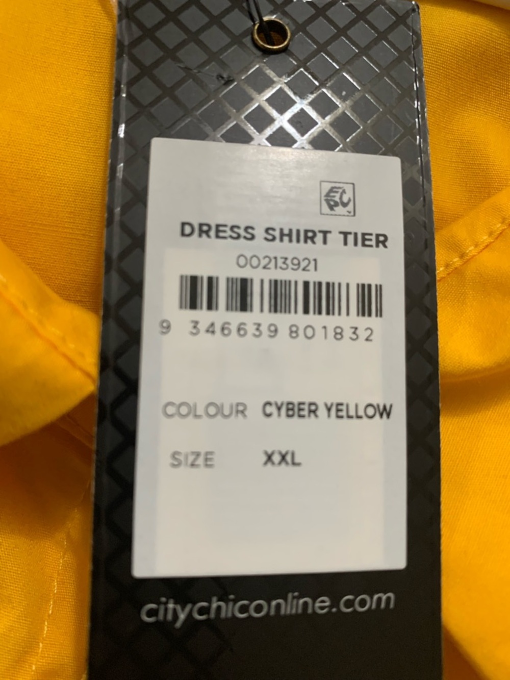 City Chic Bright Yellow Button-Up Shirt